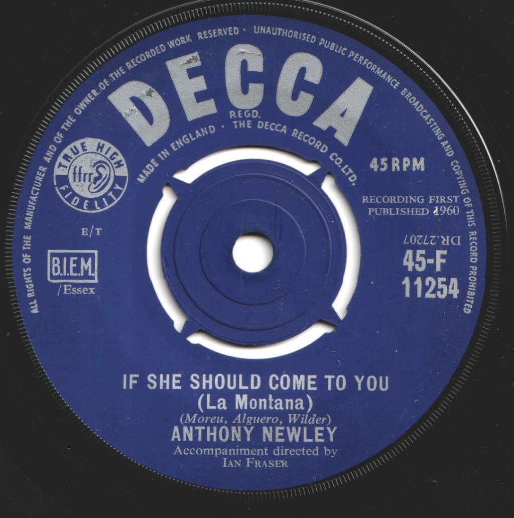 Anthony Newley - If She Should Come To You - 7 Inch