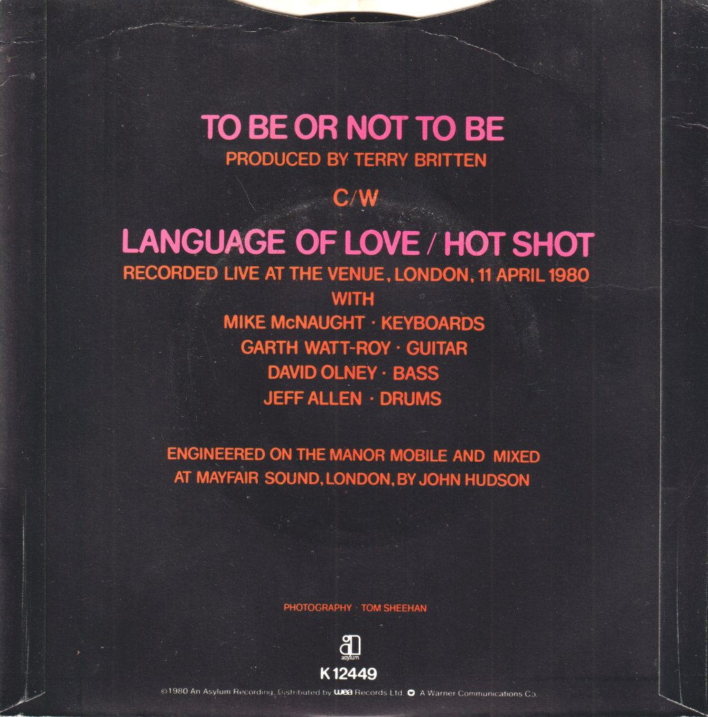 B. A. Robertson - To Be Or Not To Be - 7 Inch