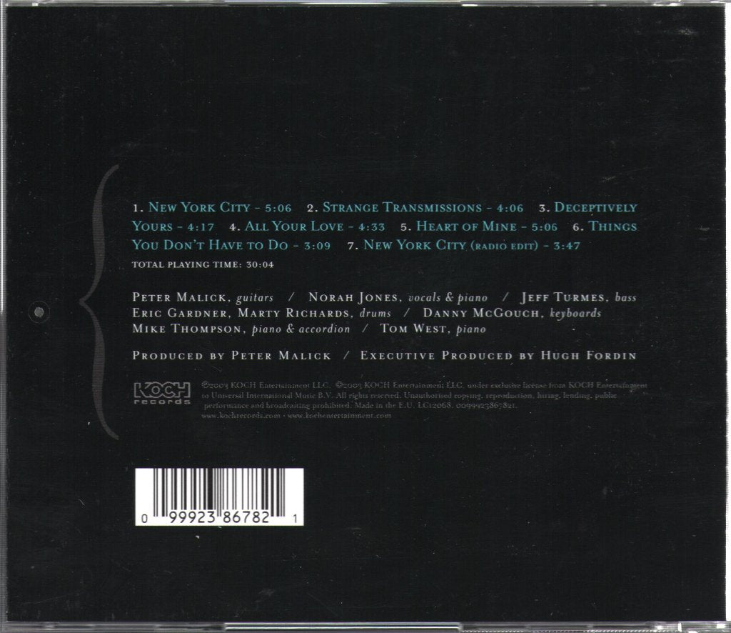 Peter Malick Group Featuring Norah Jones - New York City - Cd