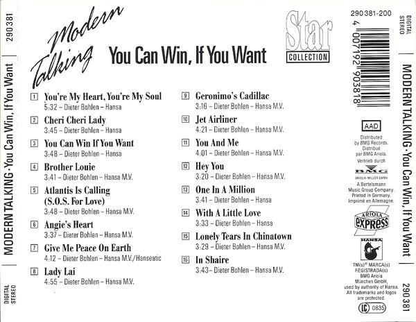 Modern Talking - You Can Win, If You Want - Cd