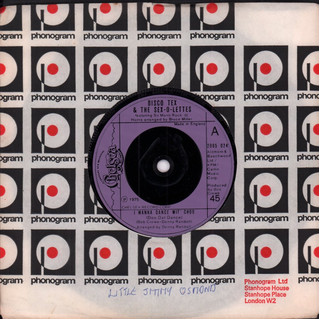 Disco Tex And The Sex O Lettes - I Wanna Dance Wit' Choo - 7 Inch