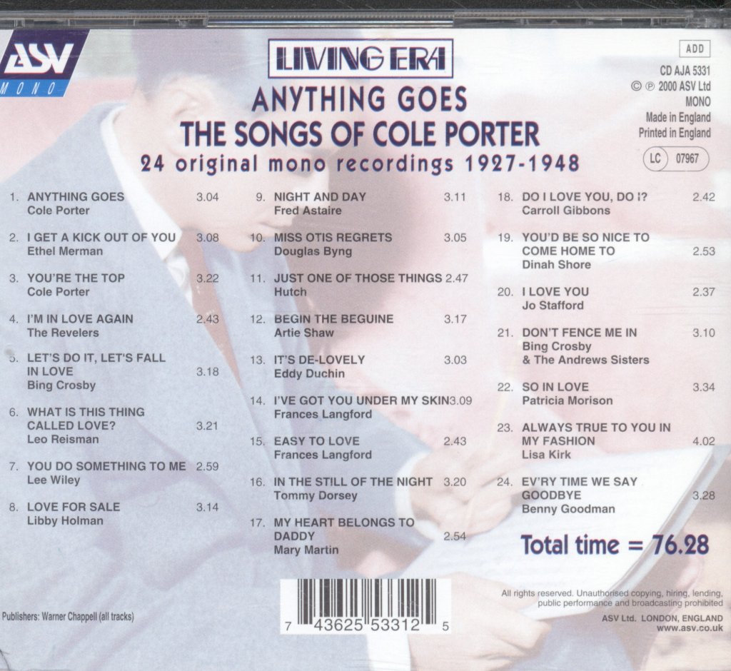 Various Artists - Anything Goes: The Songs Of Cole Porter - Cd