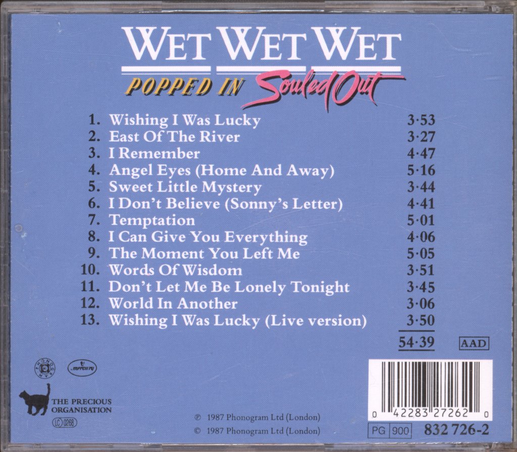 Wet Wet Wet - Popped In Souled Out - Cd