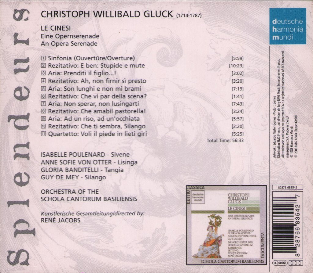 Gluck, Anne Sofie von Otter, Schola Cantorum Basiliensis, Rene Jacobs - Les Chinoises (Opéra-Sérénade) - Cd