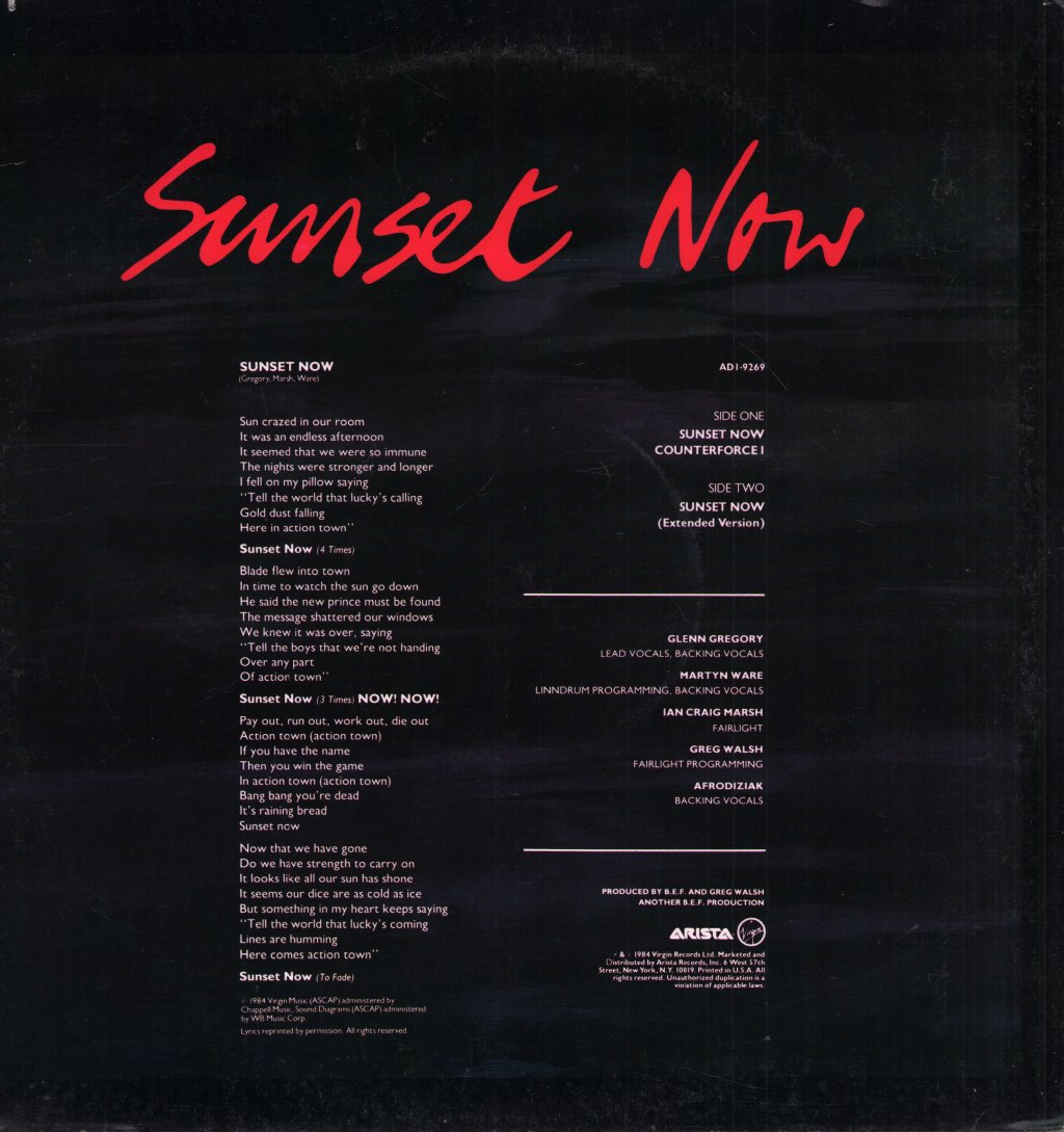 Heaven 17 - Sunset Now - 12 Inch