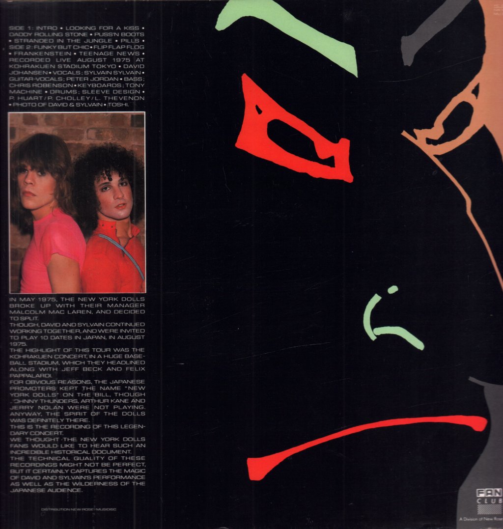 David And Sylvain - Tokyo Dolls Live - Lp