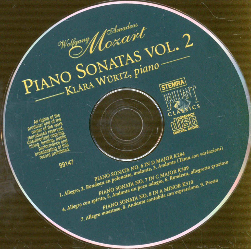 Klára Würtz - Mozart - Piano Sonatas Vol. 2 - Cd