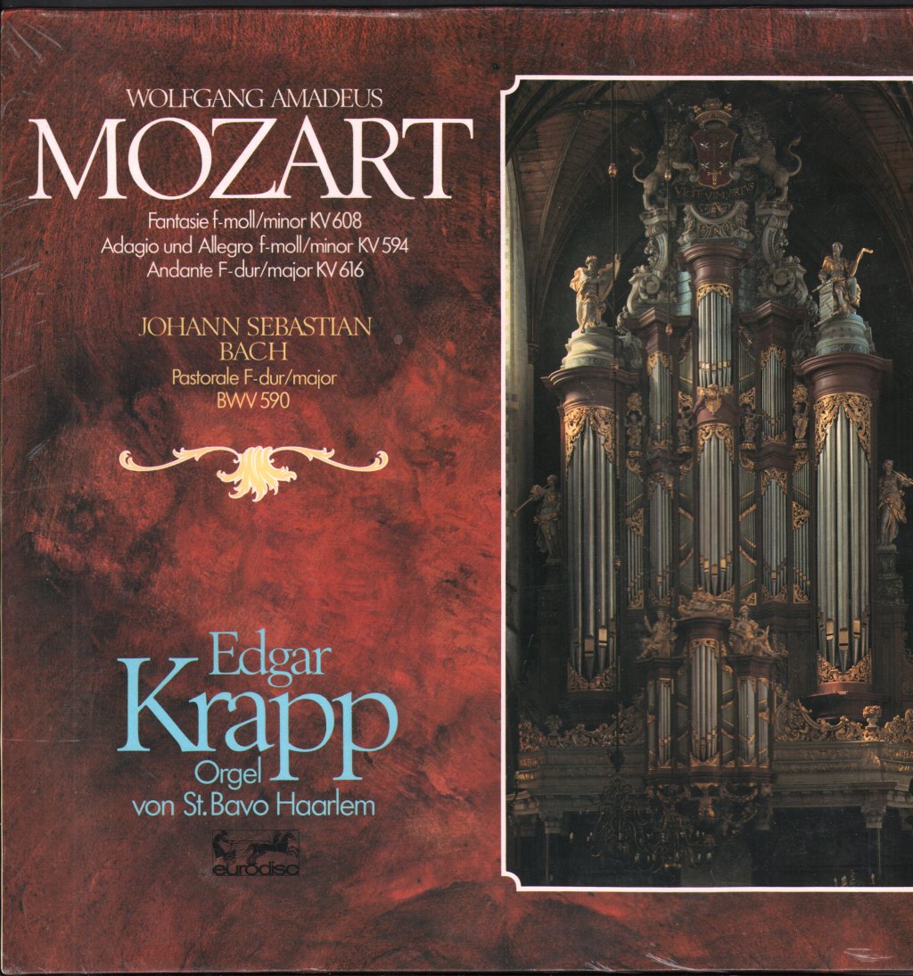 Edgar Krapp - Wolfgang Amadeus Mozart - Fantasie f-moll/Minor KV 608 / Johann Sebastian Bach - Pastorale F-dur/Major BWV 590 - Lp