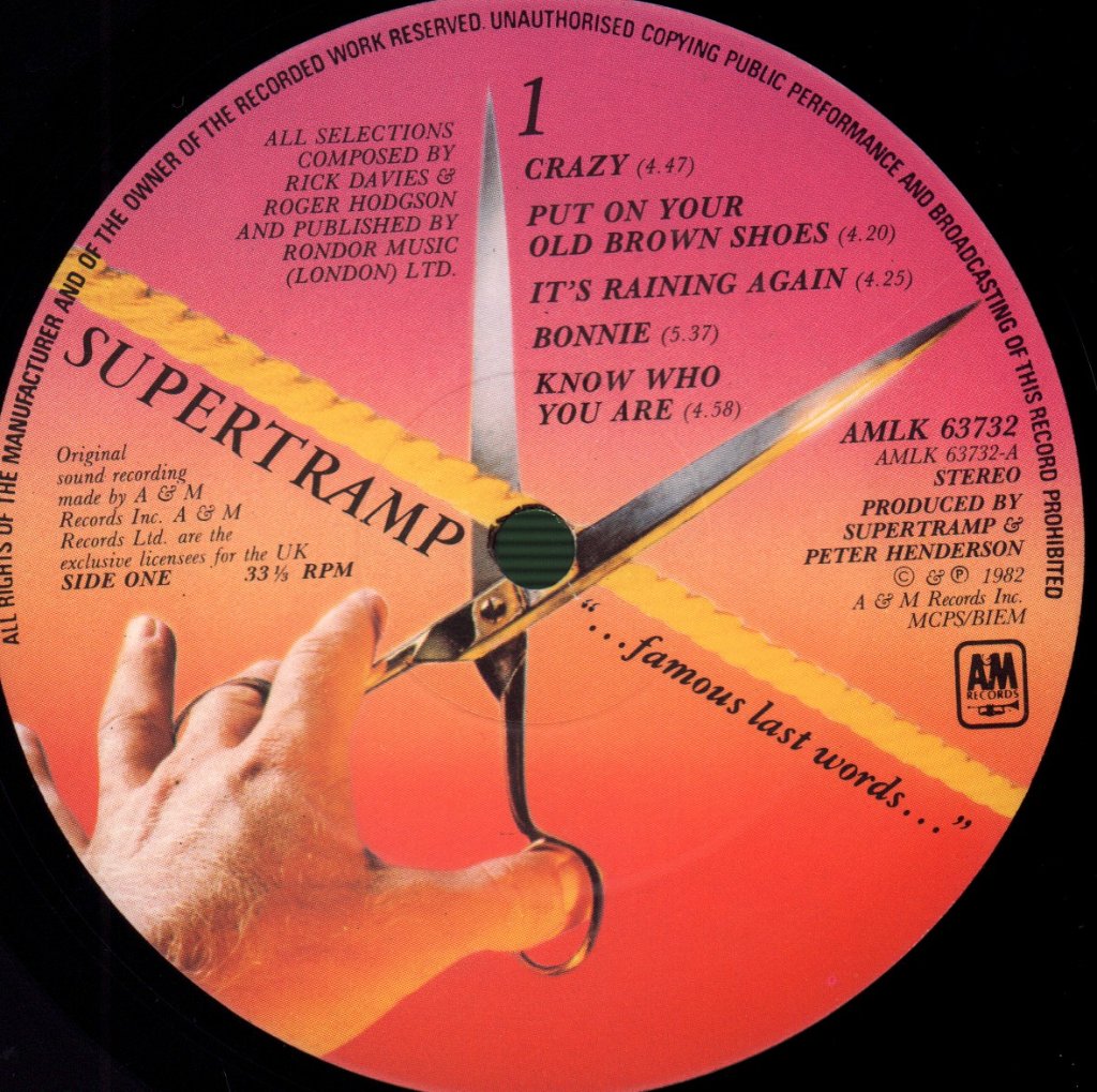 Supertramp - Famous Last Words - Lp