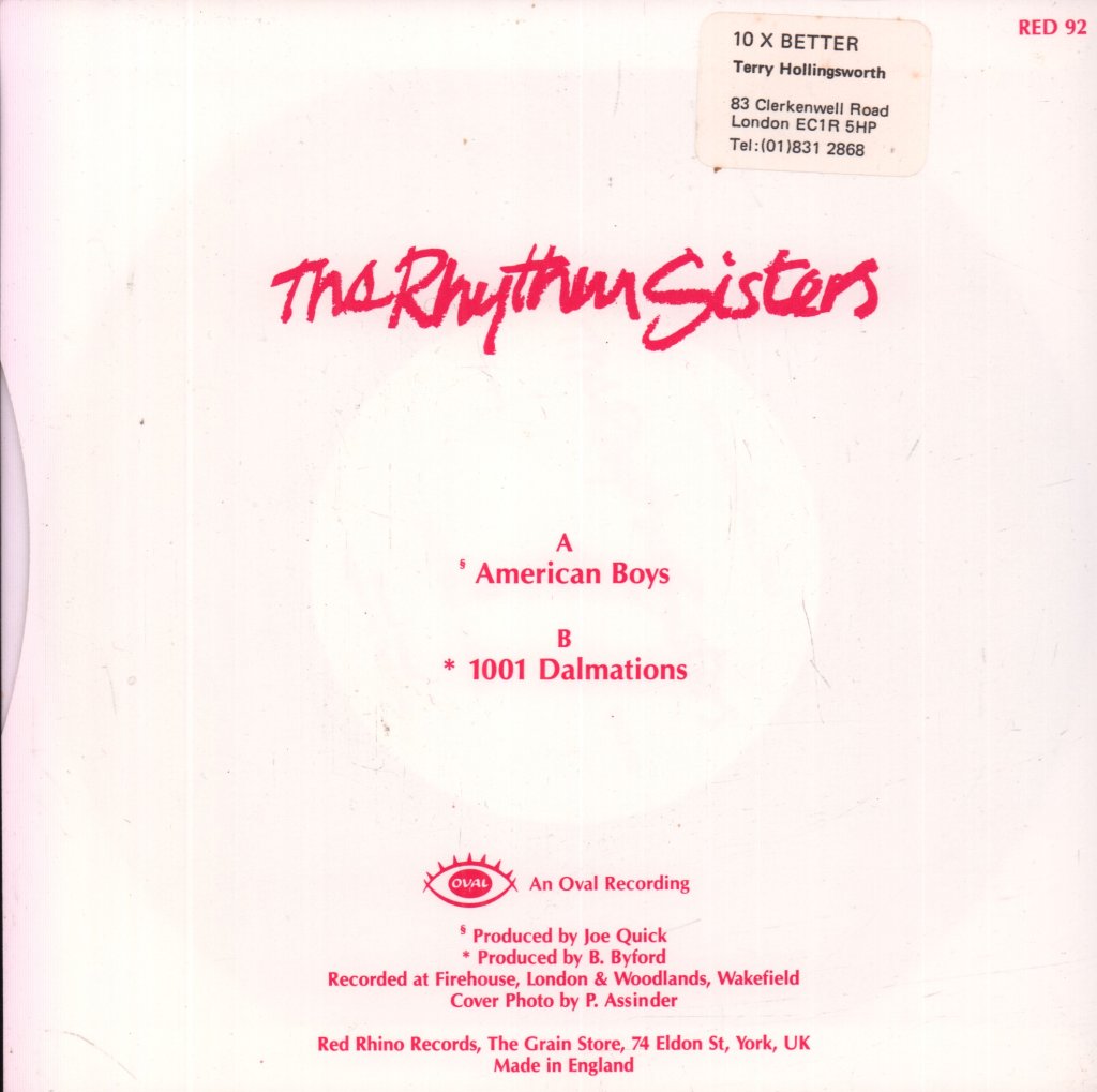 Rhythm Sisters - American Boys - 7 Inch