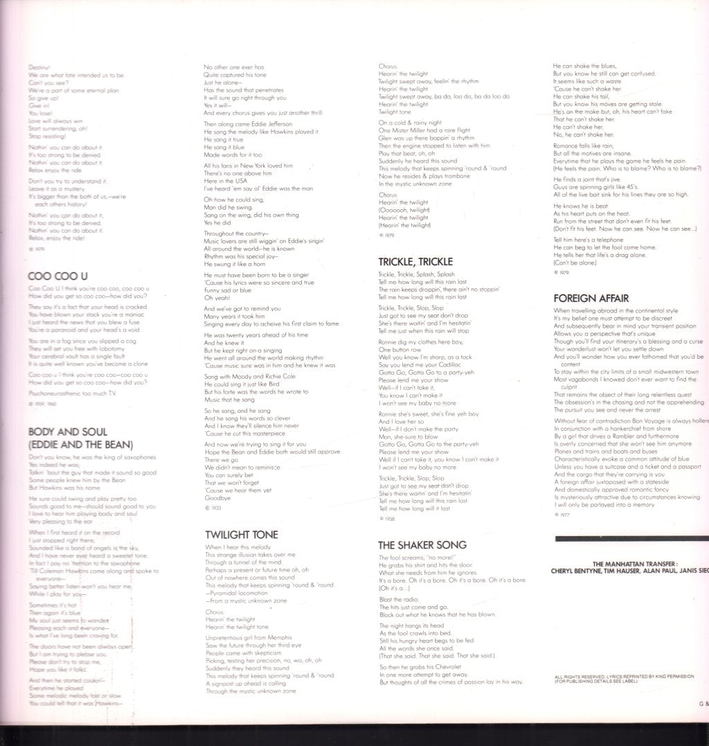 Manhattan Transfer - Extensions - Lp