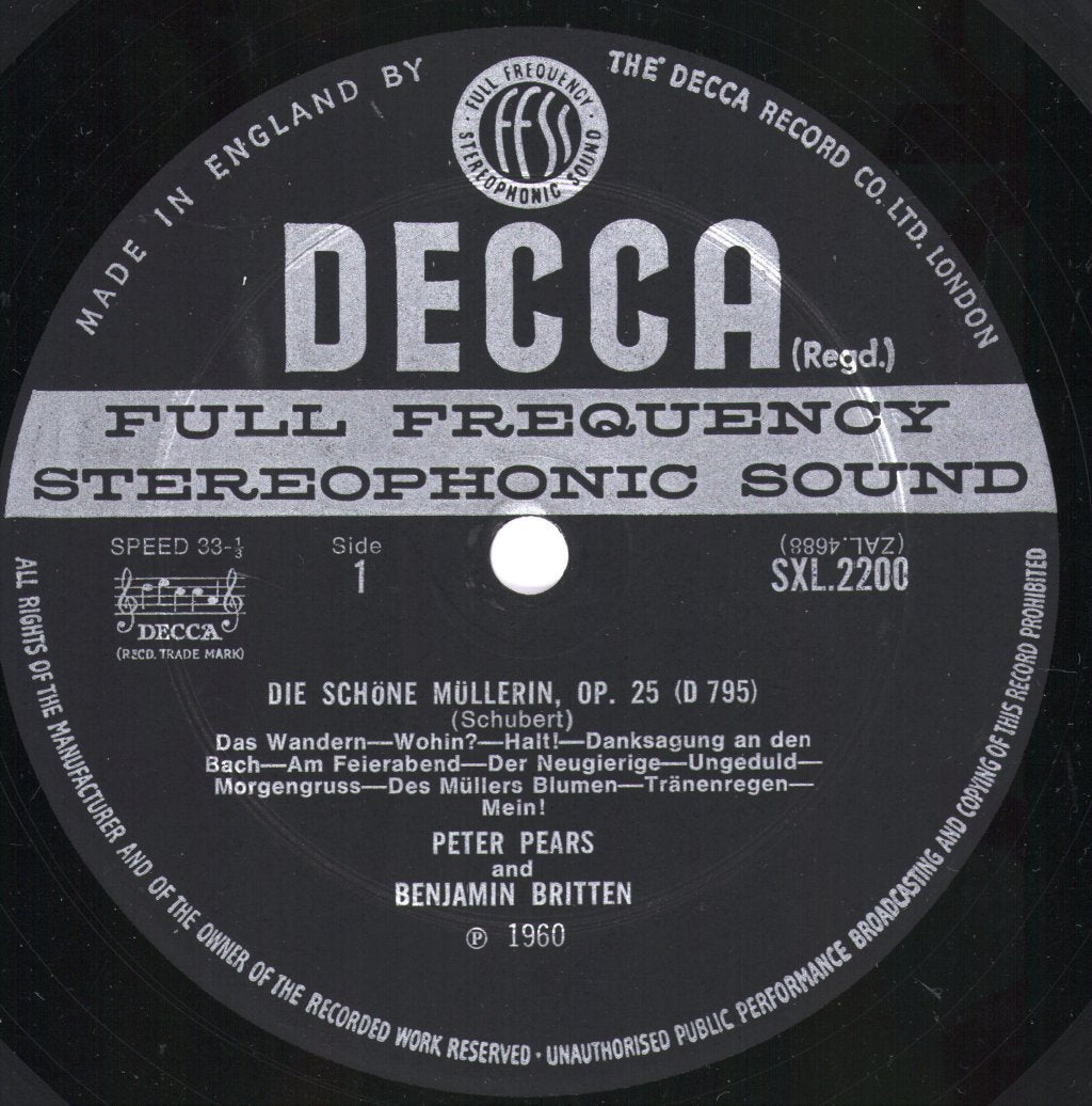 Peter Pears / Benjamin Britten - Schubert - Die Schöne Müllerin - Lp