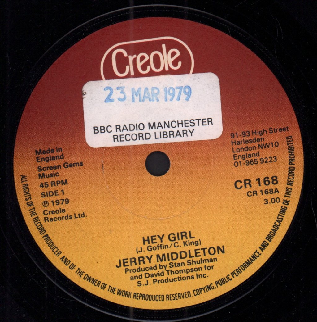 Jerry Middleton - Hey Girl - 7 Inch