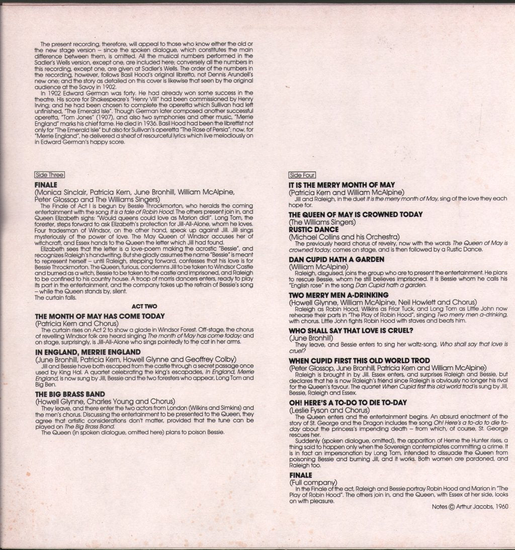 William McAlpine / June Bronhill / Peter Glossop / Michael Collins And His Orchestra - Merrie England - Double Lp