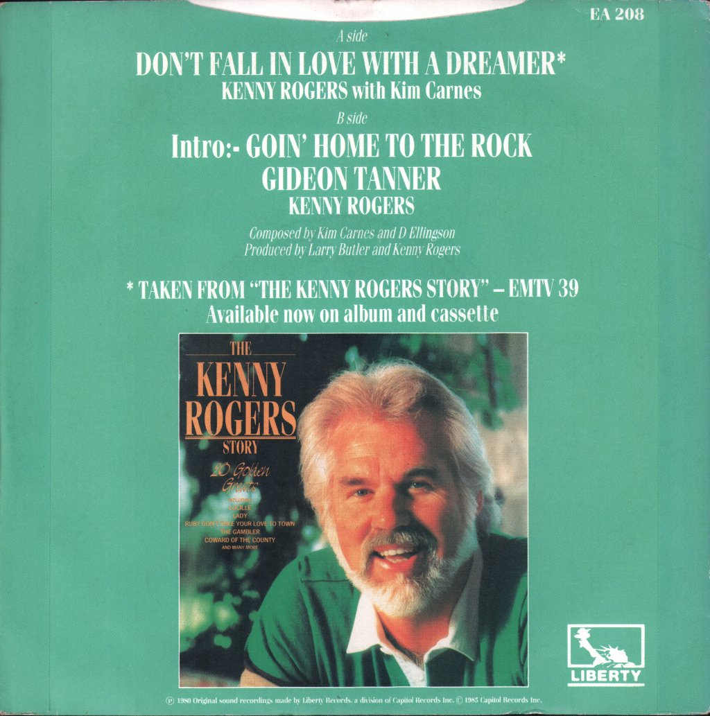 Kenny Rogers With Kim Carnes - Don't Fall In Love With A Dreamer - 7 Inch
