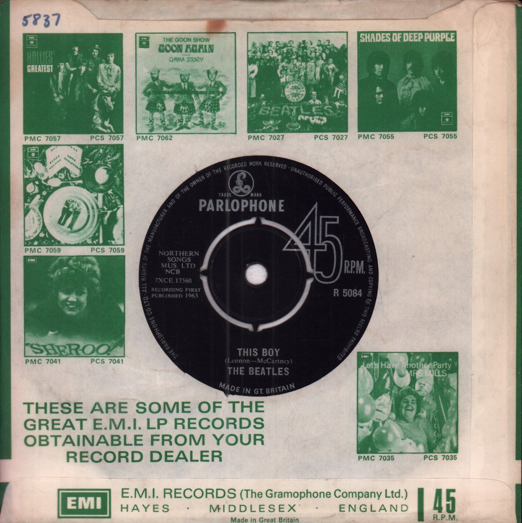 Beatles - I Want To Hold Your Hand - 7 Inch