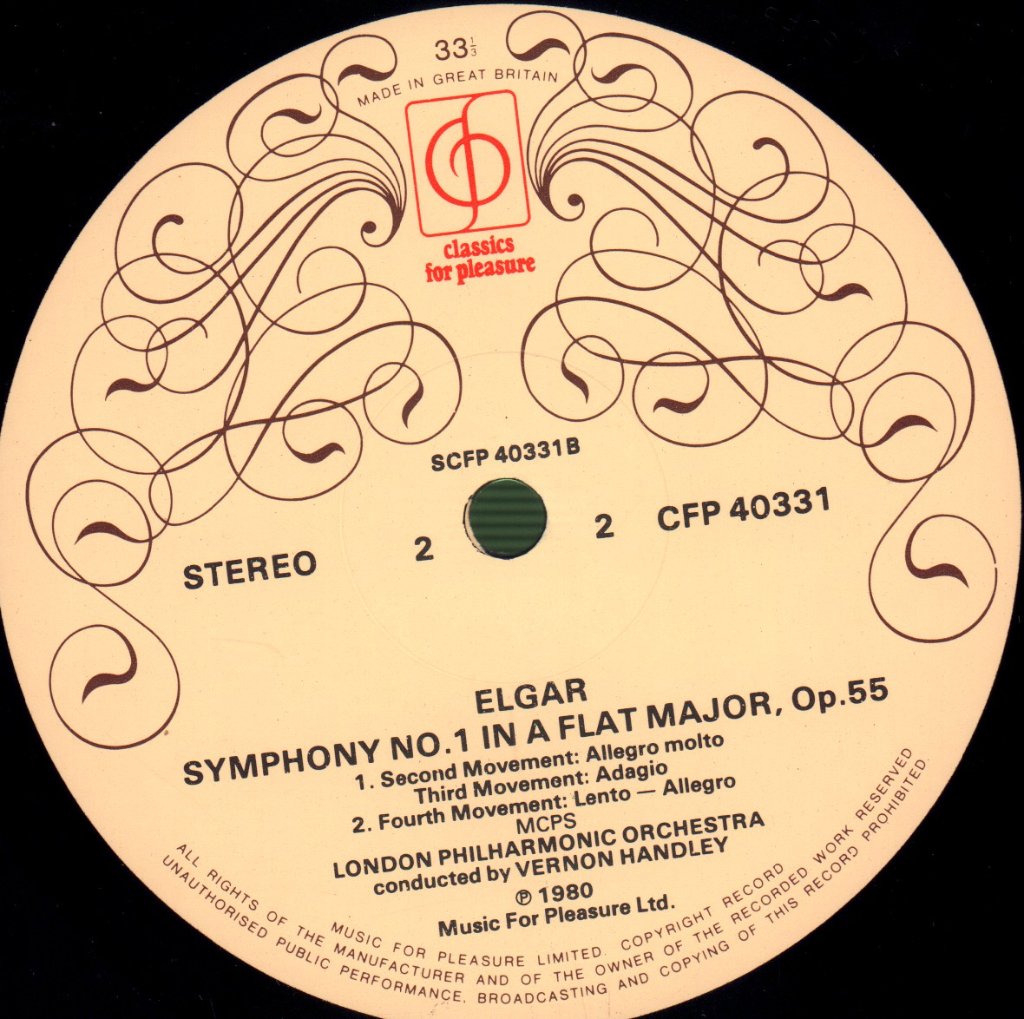 Elgar - Symphony No.1 In A Flat Major, Op.55 - Lp