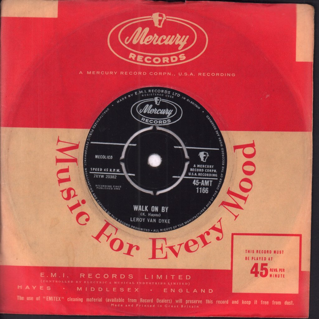 Leroy Van Dyke - Walk On By - 7 Inch