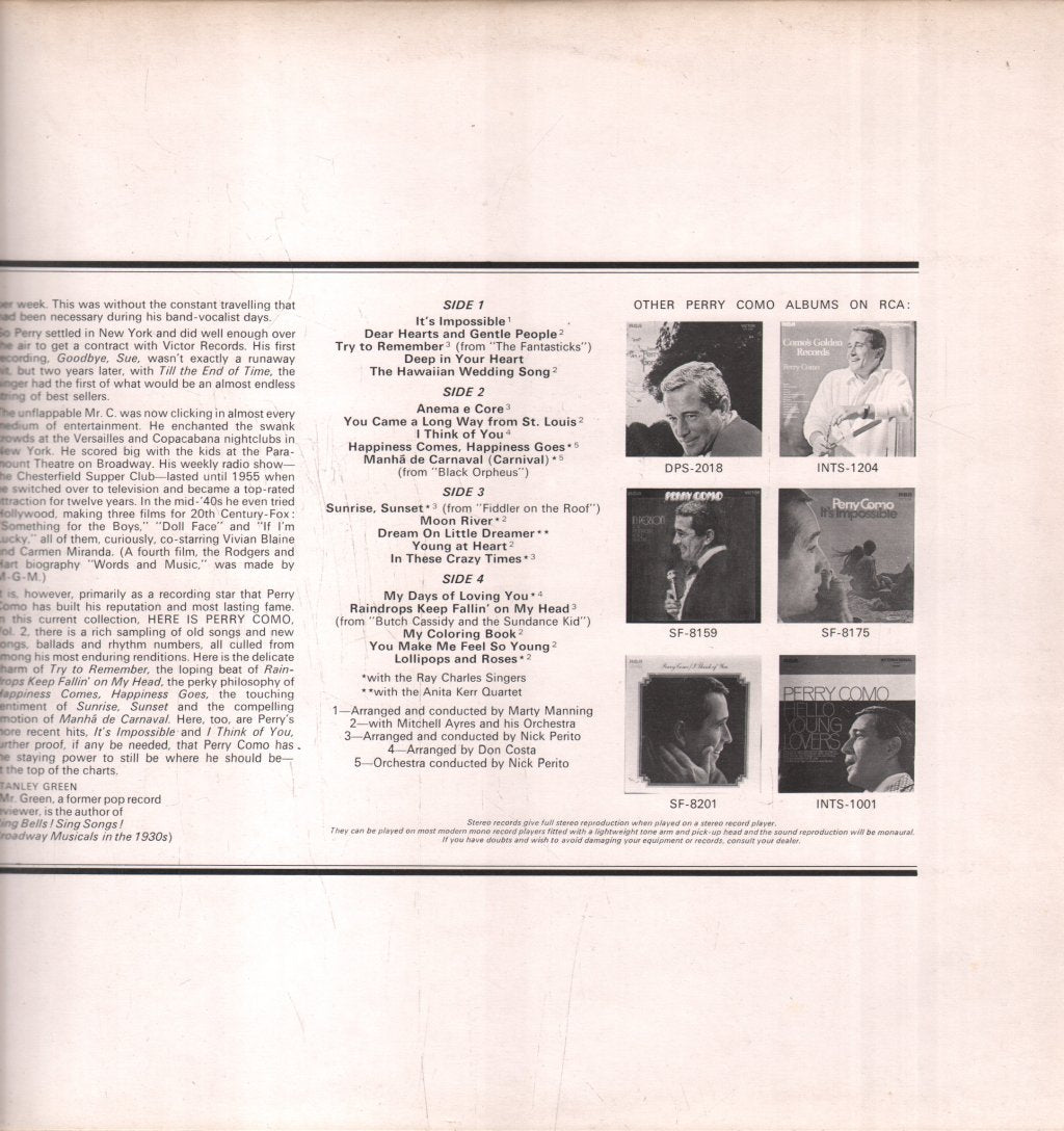 Perry Como - Here Is Perry Como Vol.2 - Double Lp