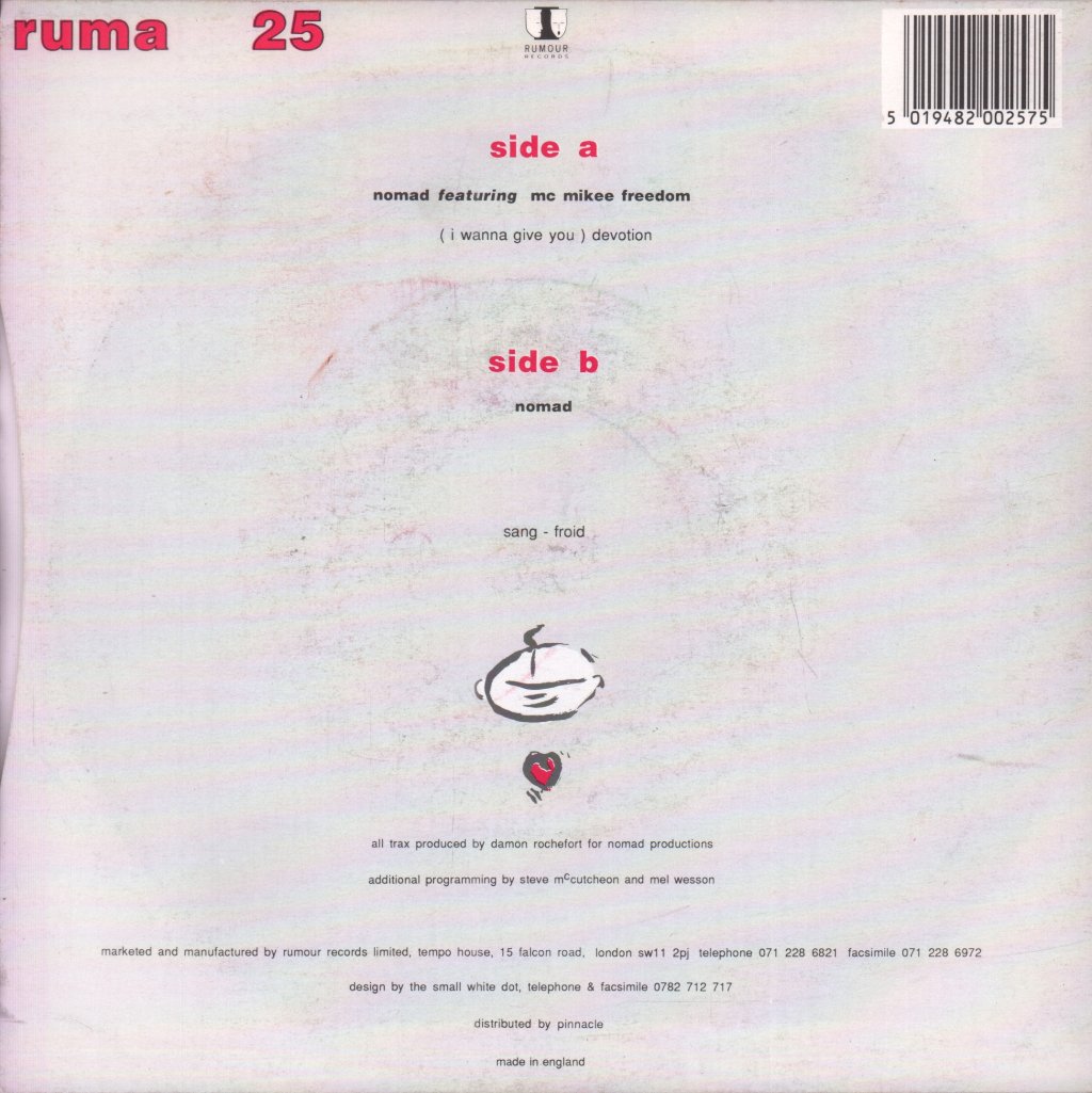 Nomad Featuring Mc Mikee Freedom - I Wanna Give You Devotion - 7 Inch