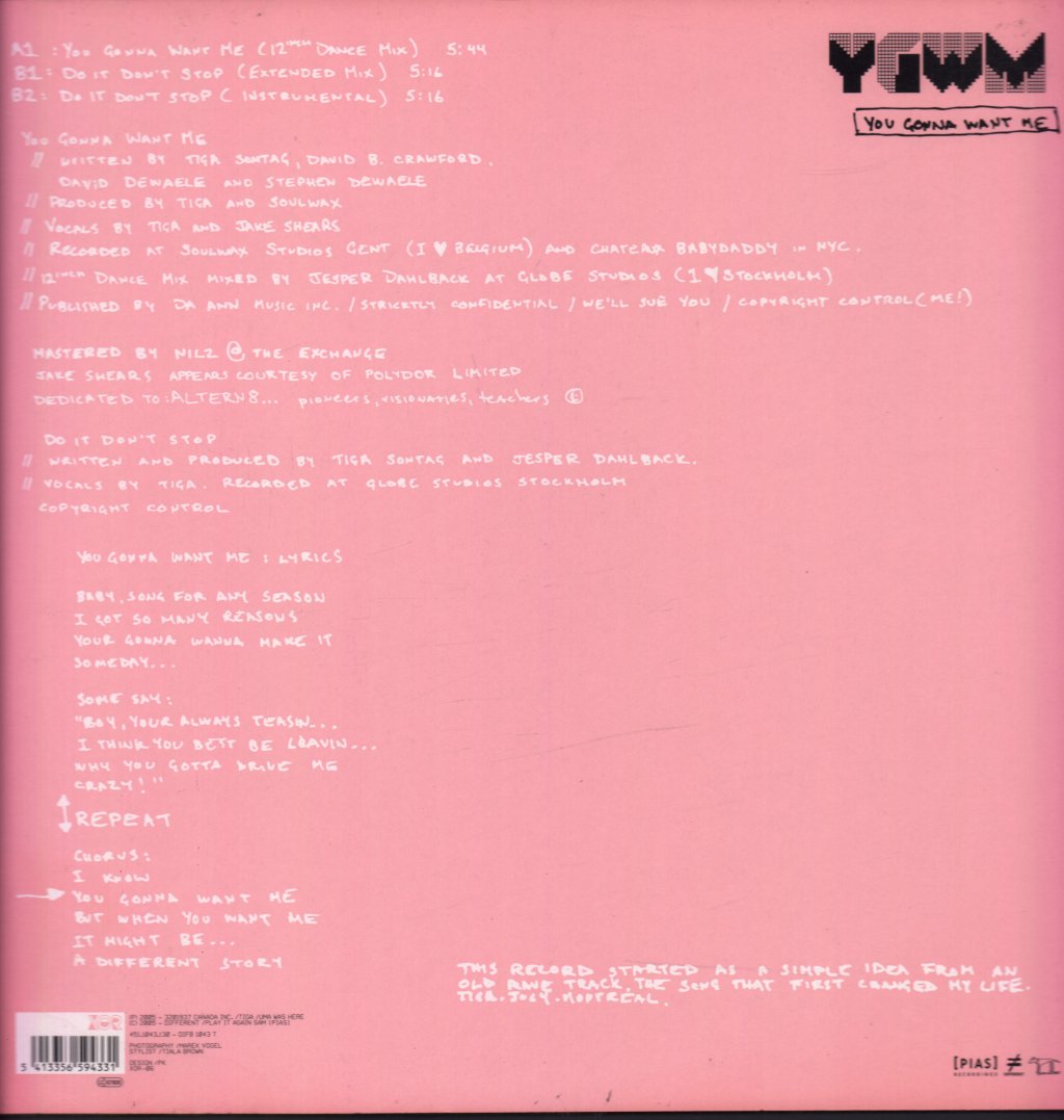 Tiga - You Gonna Want Me - 12 Inch