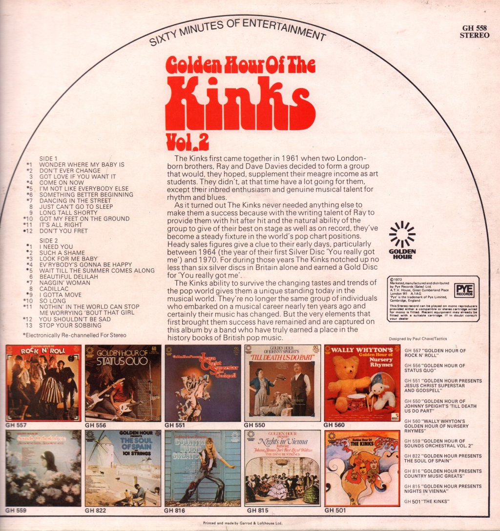 Kinks - Golden Hour Of Vol. 2 - Lp