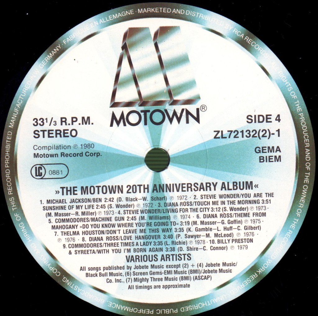 Various Artists - Motown 20th Anniversary Album - Double Lp