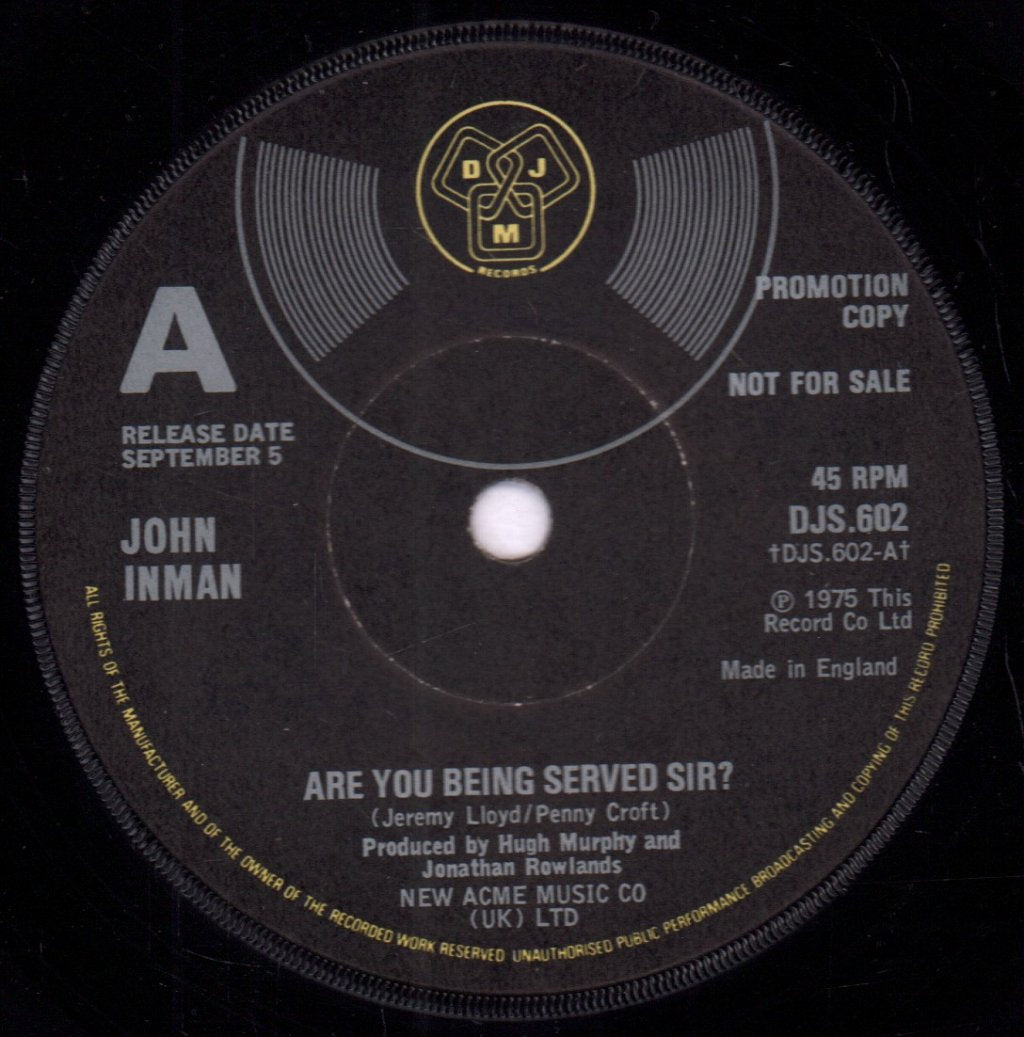 John Inman - Are You Being Served Sir? - 7 Inch – Vinyl Tap