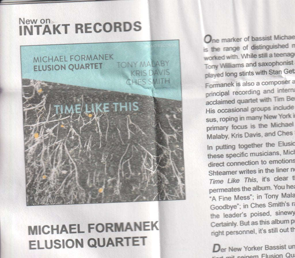 Michael Formanek Elusion Quartet - Time Like This - Cd