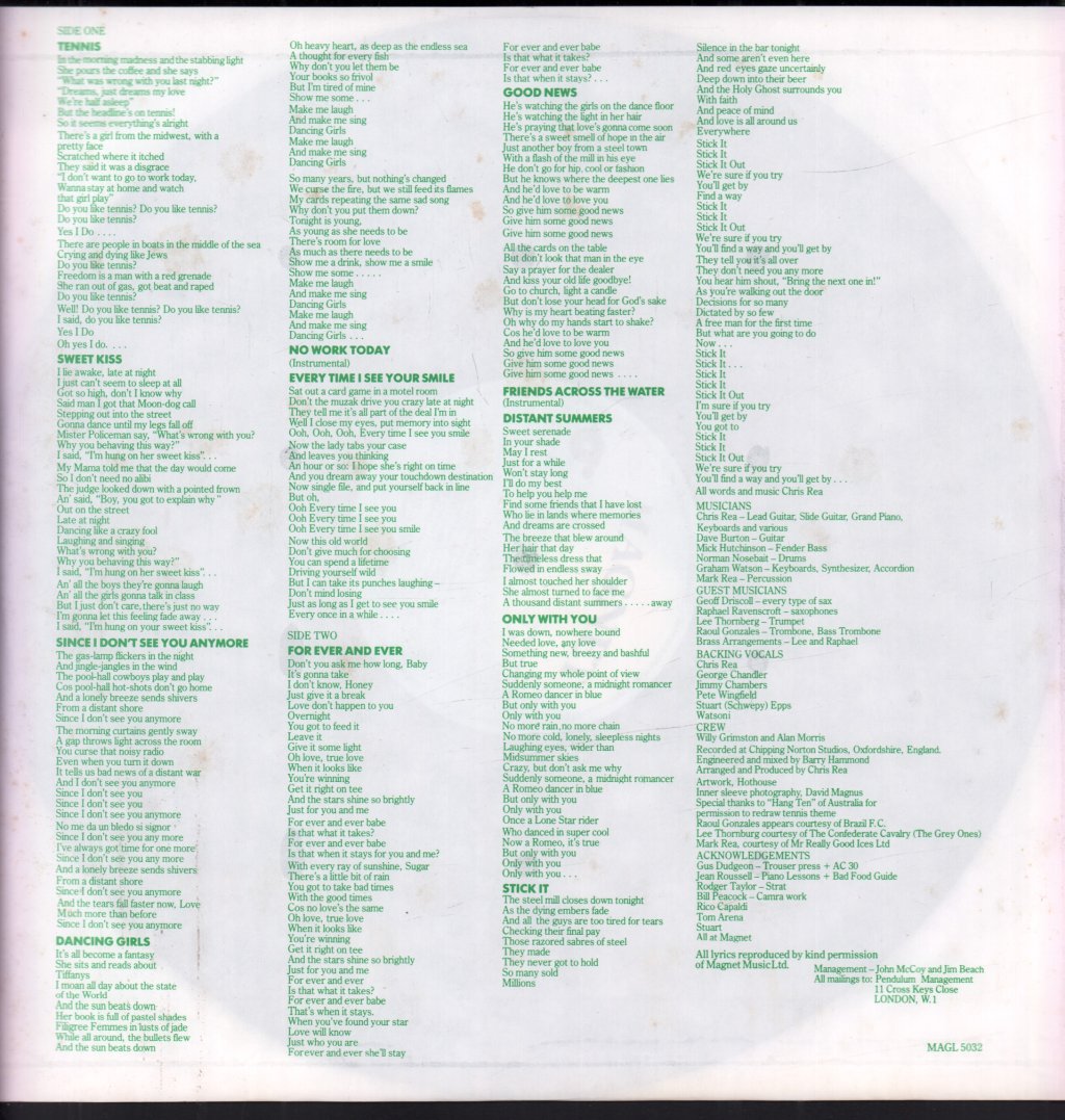 Chris Rea - Tennis - Lp