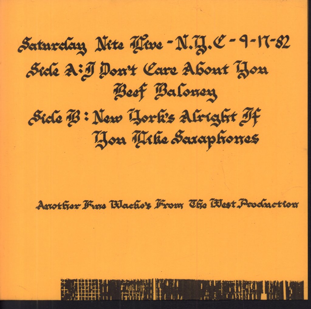 Fear - Live From New York It's Saturday Night - 7 Inch