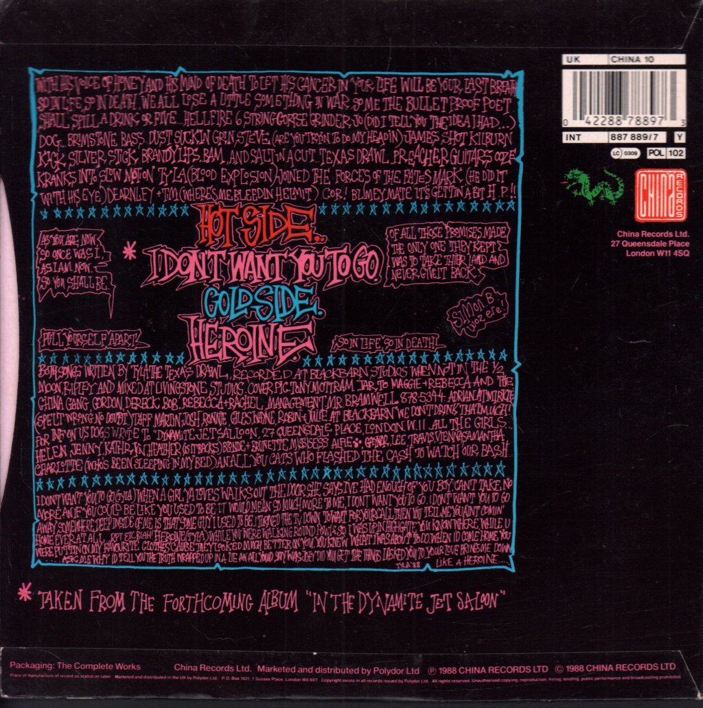 Dogs D'amour - I Don't Want You To Go - 7 Inch