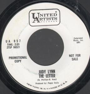 Judy Lynn - Letter/I'll Pick Up My Heart - 7 Inch