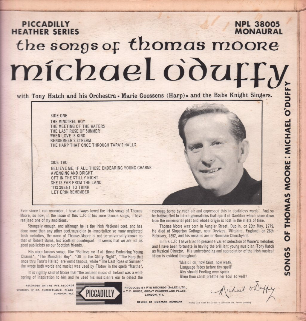 Michael O'duffy - Songs Of Thomas Moore - Lp