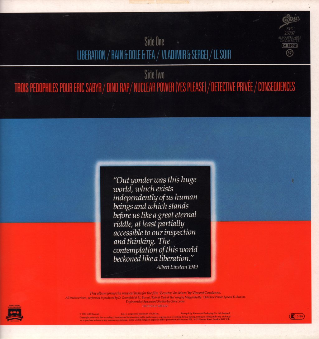 Dave Greenfield And J J Burnel - Fire And Water - Lp