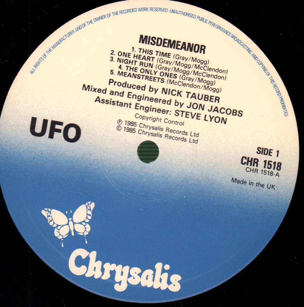 UFO - Misdemeanor - Lp