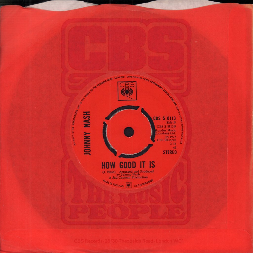Johnny Nash - I Can See Clearly Now - 7 Inch