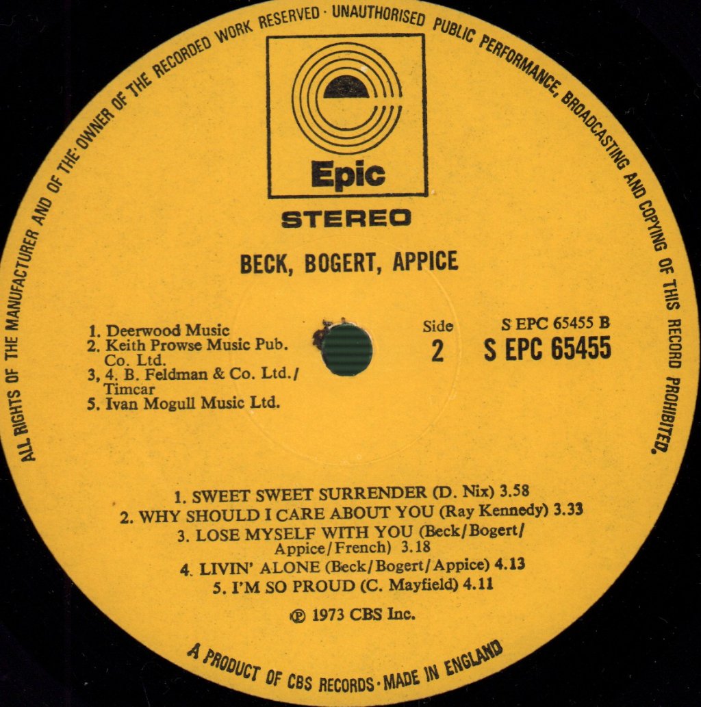 Beck Bogert And Appice - Beck Bogert And Appice - Lp