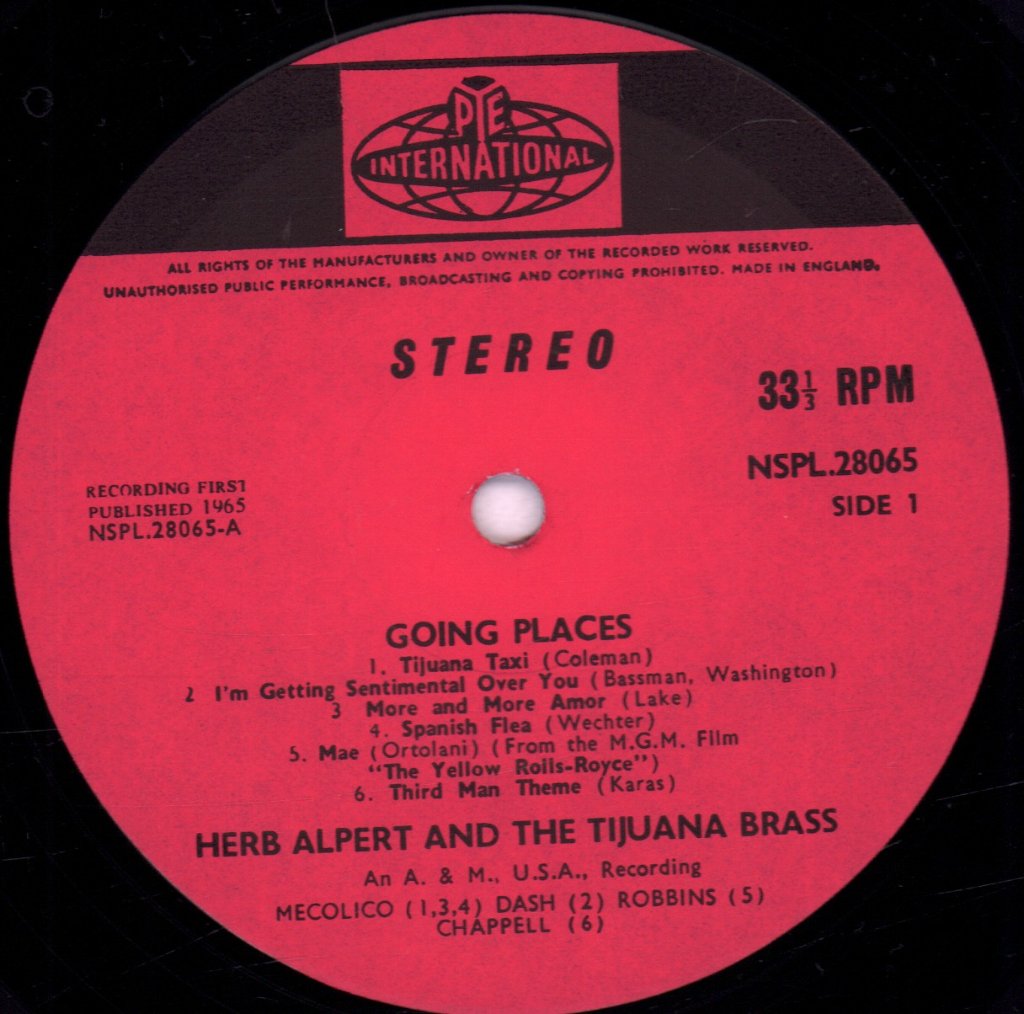 Herb Alpert And The Tijuana Brass - Going Places - Lp