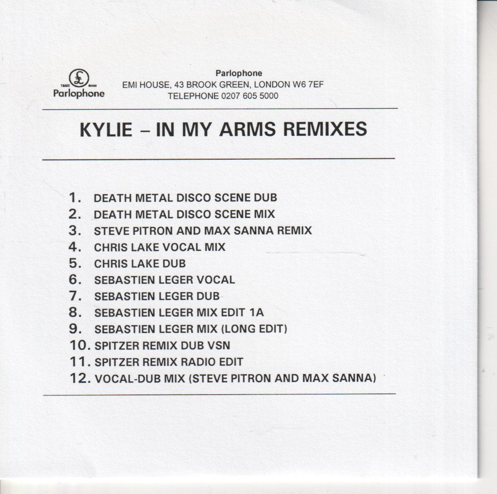 Kylie Minogue - In My Arms Remixes - Cdr