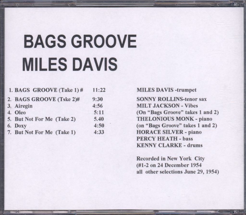 Miles Davis - Bags Groove - Cd