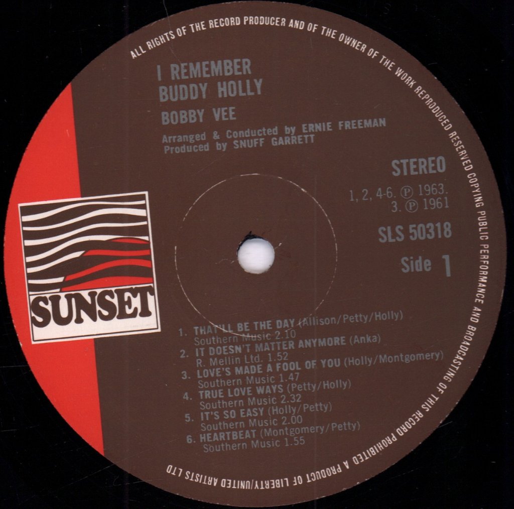 Bobby Vee - I Remember Buddy Holly - Lp