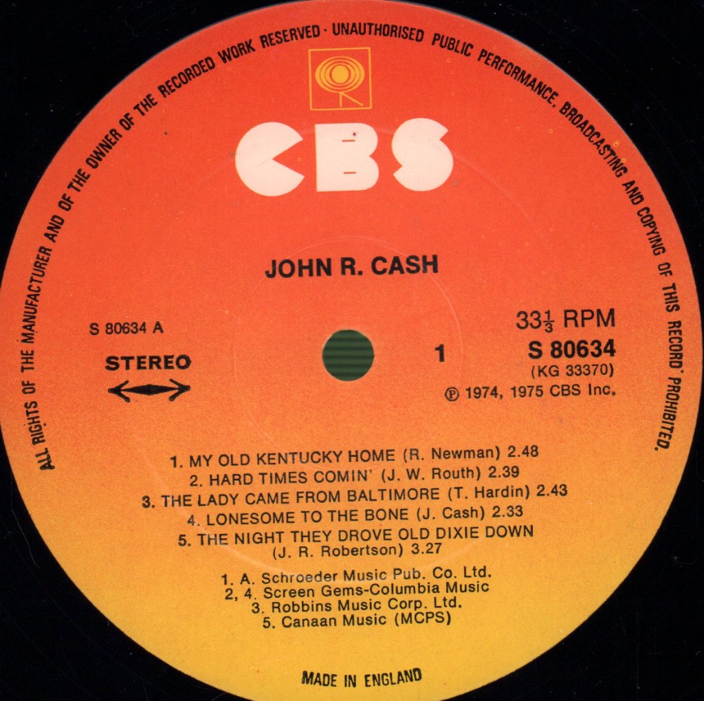 Johnny Cash - John R Cash - Lp