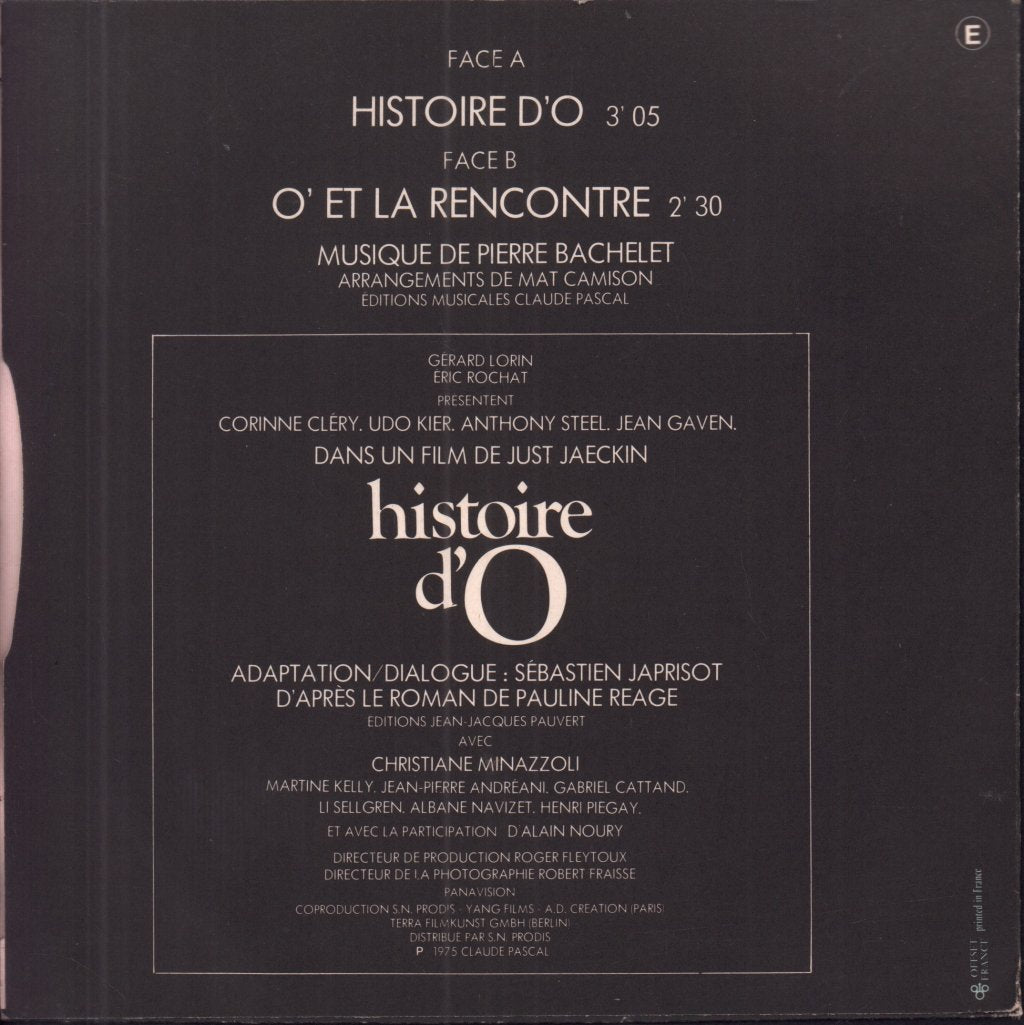 Pierre Bachelet - Histoire D'O - 7 Inch