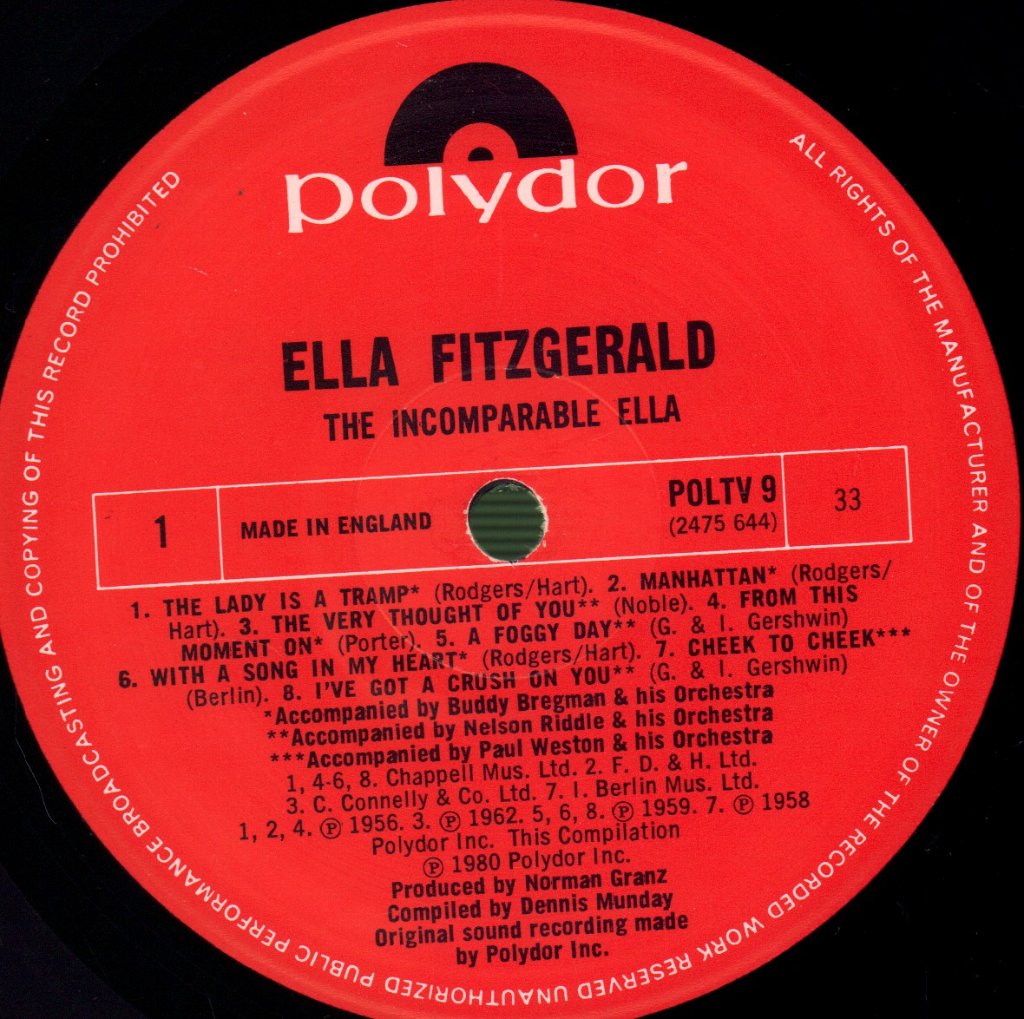 Ella Fitzgerald - Incomparable Ella - Lp