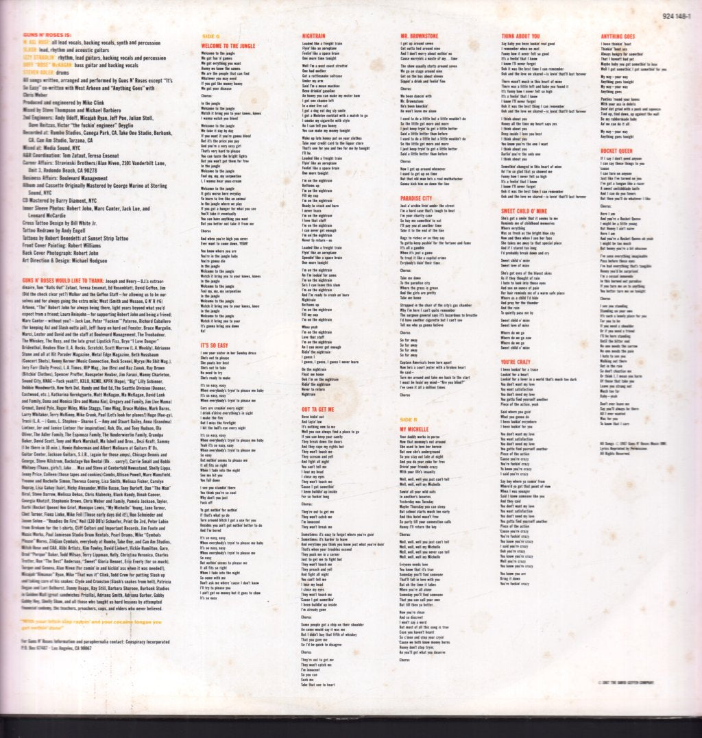 Guns N Roses - Appetite For Destruction - Lp