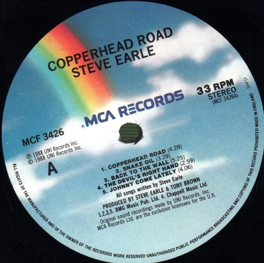 Steve Earle - Copperhead Road - Lp