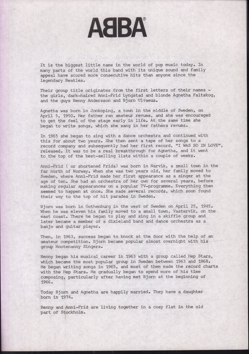 ABBA - fan club pack - Pack