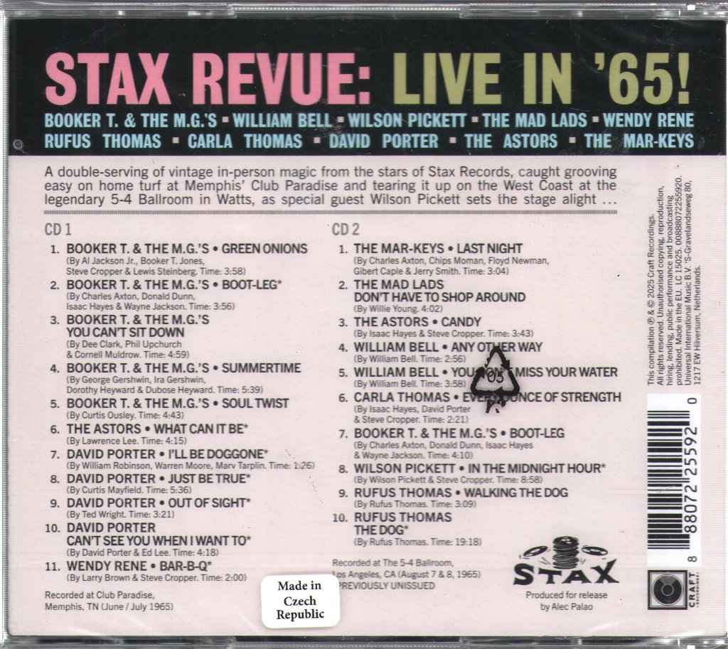 Various Artists - Stax Revue: Live in ’65! - Double Cd