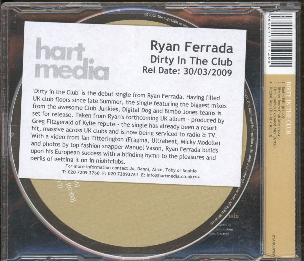 Ryan Ferrada - Dirty In The Club - Cd